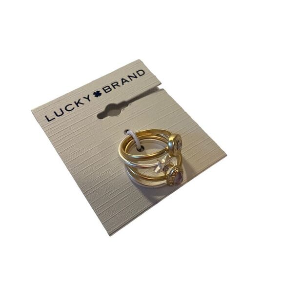 Lavender Stone Two-Tone Delicate Ring Stack. So Pretty! - Picture 3 of 7